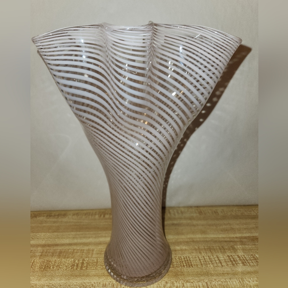 VTG Fratelli Toso Murano Art Glass Pink Blush Vase - Picture 3 of 8
